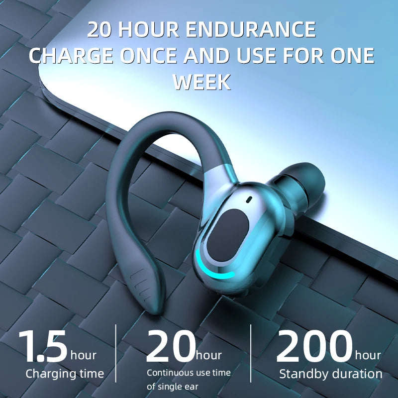 DISOUR M-F8 Bluetooth 5.2 Ear-Hook Headset | ANC & 20H Playtime