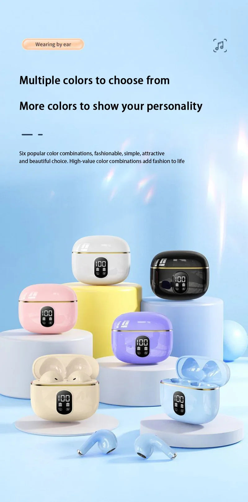 DIXSG TWS Bluetooth 5.2 Earphones – ANC, Touch Control, Low Latency