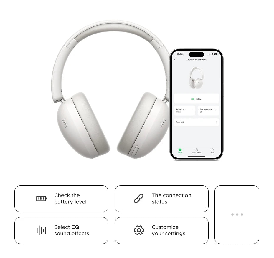 UGREEN Wireless + Wired Headphones – 80 H Battery & Dual Mode