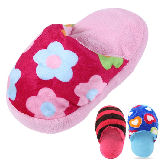 “Plush Slipper Squeaky Toy for Dogs & Cats – Chew & Play Interactive Pet Toy”
