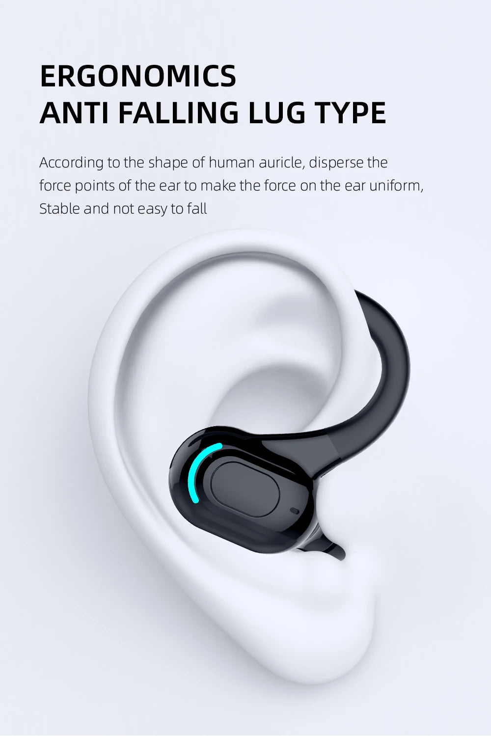 DISOUR M-F8 Bluetooth 5.2 Ear-Hook Headset | ANC & 20H Playtime