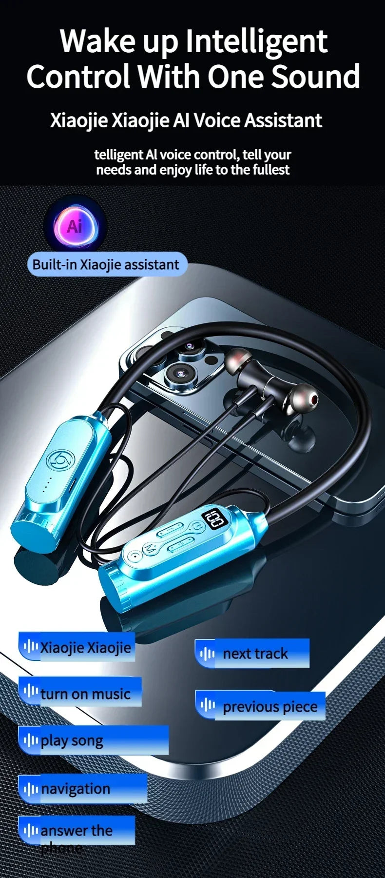 Luxuglow Bluetooth 6.0 Neckband – ANC, 12000mAh, IPX7