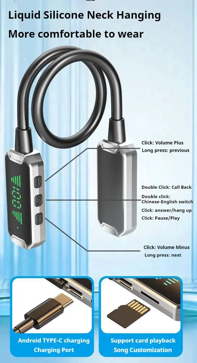 Newmsnr Bluetooth 5.4 Neckband – ANC, 30H Playtime, LED