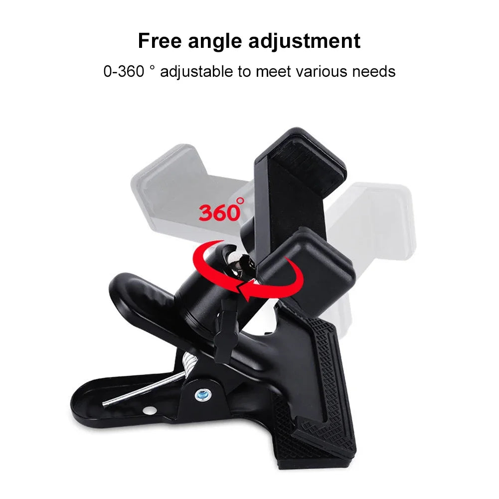 Guitar Headstock Phone Holder – 360° Adjustable Clip Mount for Recording & Streaming