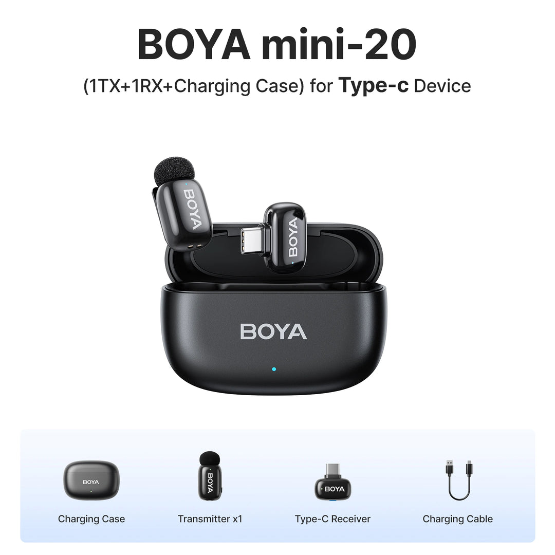 BOYA Mini Wireless Lavalier Mic | iPhone 15/Android/Camera