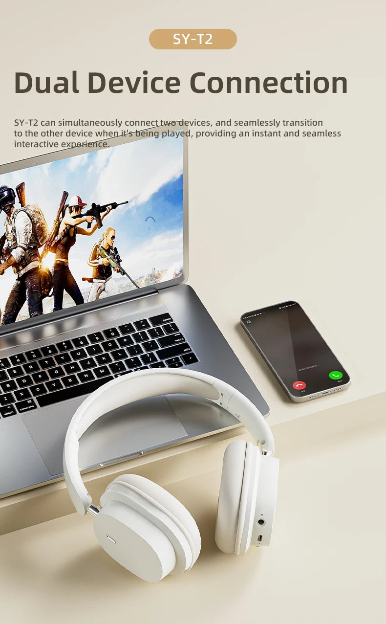 VAORLO Bluetooth 5.3 Headphones – Foldable, 20H Playtime