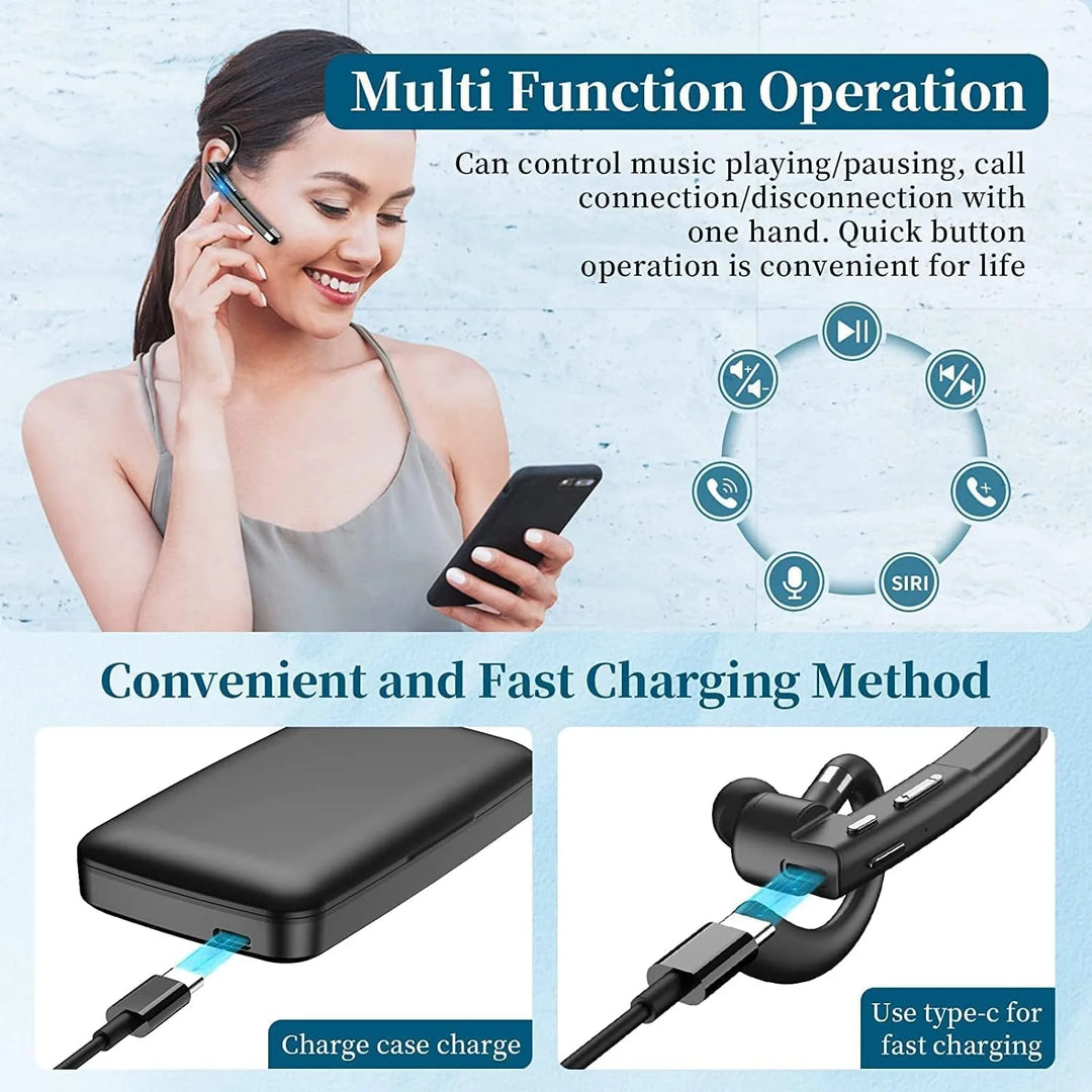 GDLYL Bluetooth 5.3 Business Headset | ENC Mic & 10H Playtime