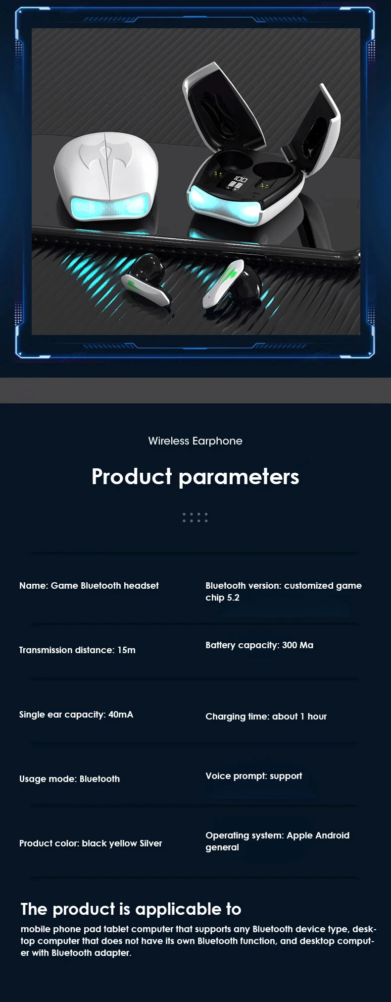 X16 Pro Bluetooth 5.2 Gaming Earbuds – Low Latency, Long Battery