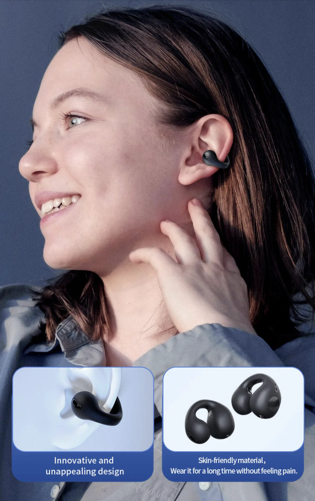 BUNKIMX A02 Wireless Ear Hook Earbuds — Bluetooth 5.1, Sport Fit