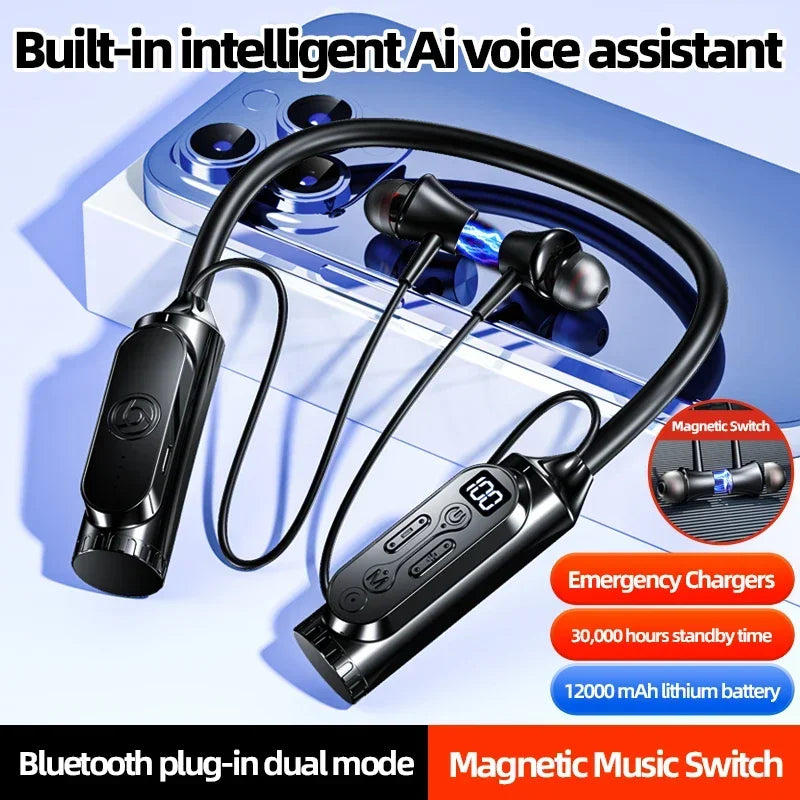 Luxuglow Bluetooth 5.3 Neckband – ANC, 12000mAh, IPX7
