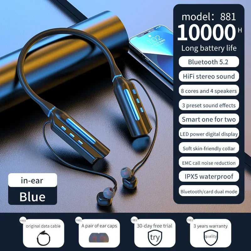 Luxuglow Wireless In-Ear – 10000mAh Noise Cancelling Bluetooth