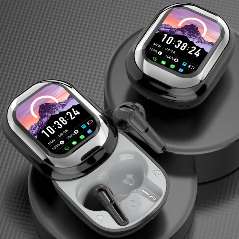 Smart Bluetooth Earphones – ANC, Touch Screen, Long Battery