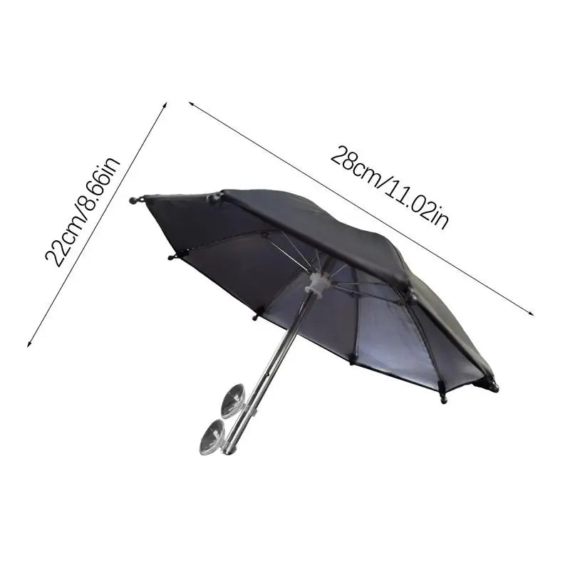Mini Phone Umbrella Sunshade – Anti-Glare & Rain Shield with Suction Cup