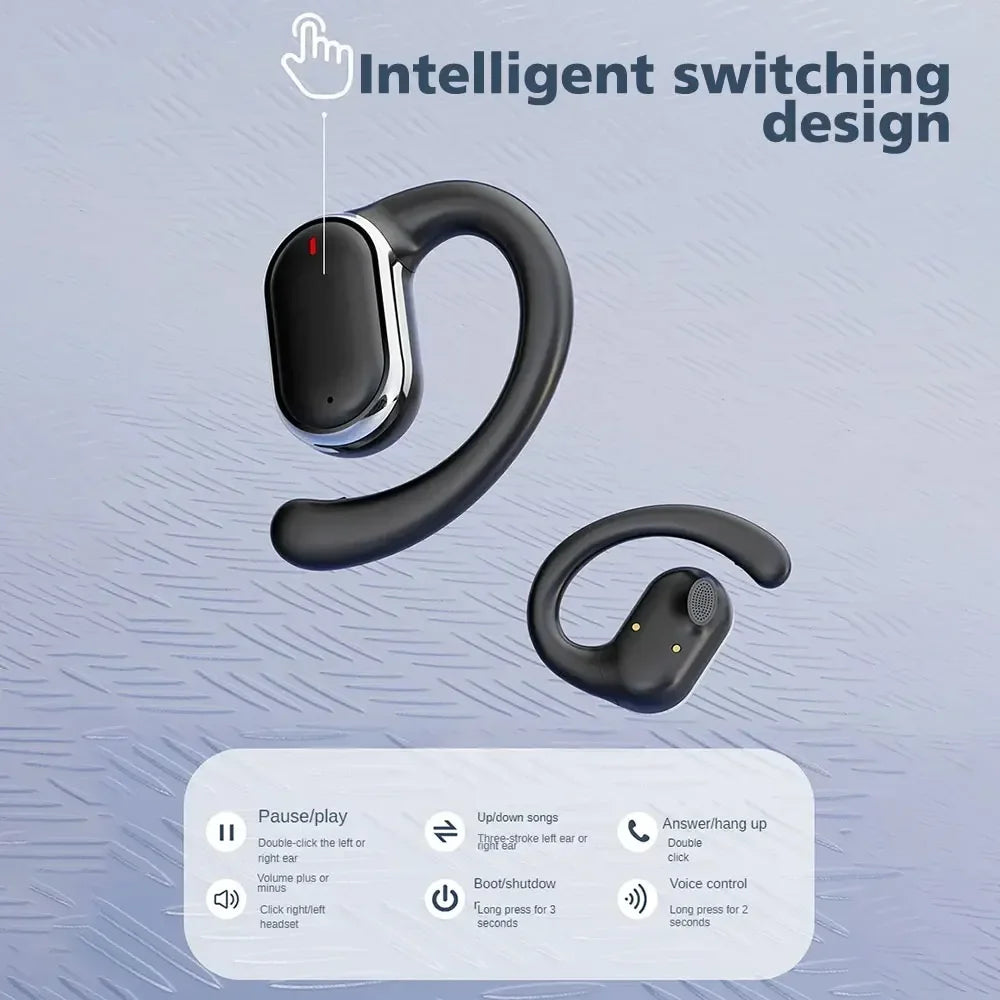 VYOPBC X91 Bluetooth 5.3 Ear Hook Earphones – Noise Cancelling & Mic