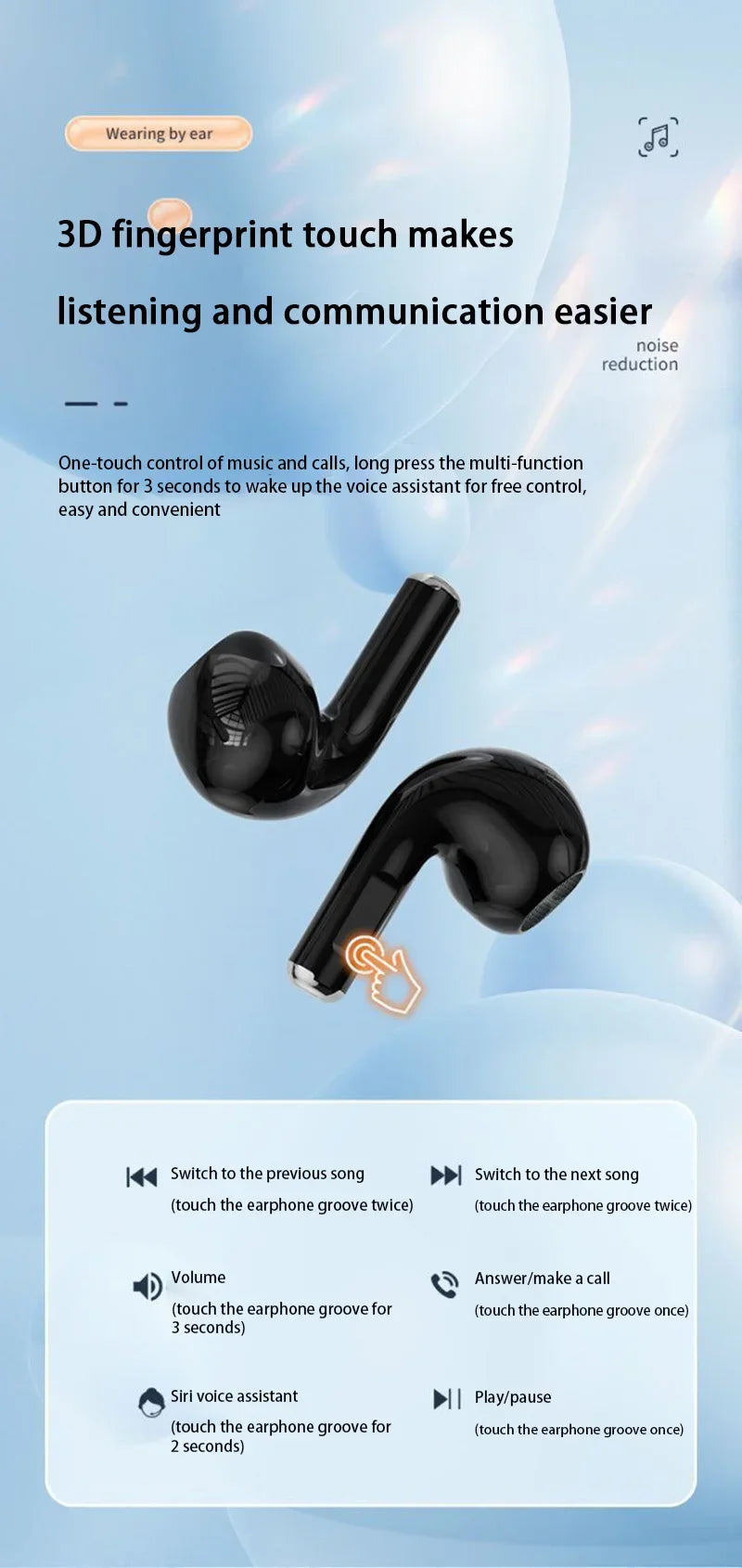 DIXSG TWS Bluetooth 5.2 Earphones – ANC, Touch Control, Low Latency