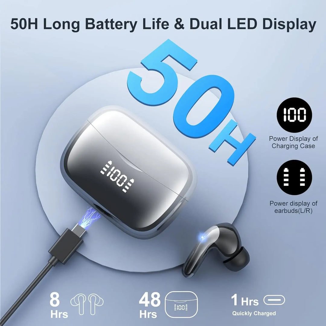TWS Bluetooth 5.3 ANC Earphones – 36H Playtime, Alexa Support