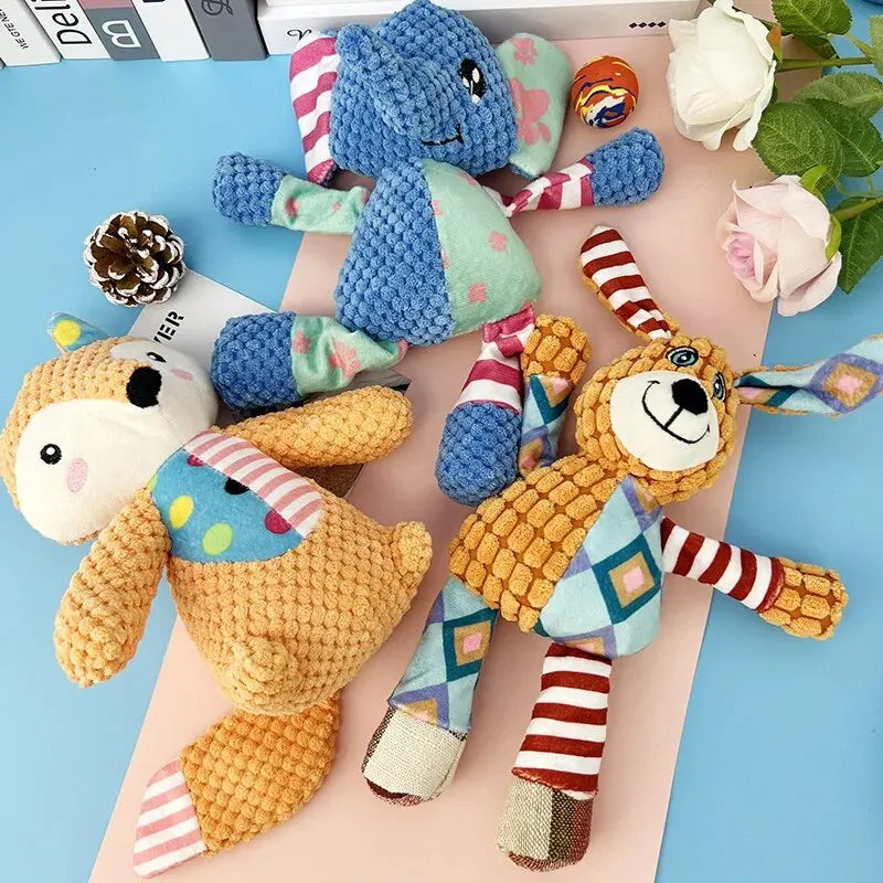 Plush Squeaky Dog Toy – Bite-Resistant Chew & Teething Toy