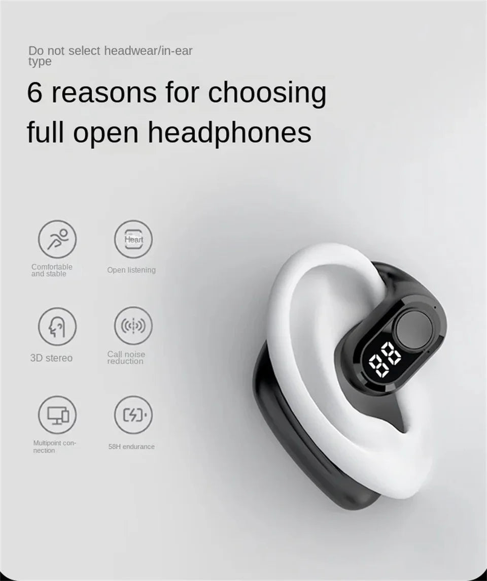 STTKGZD Bluetooth 5.3 Headset – Open Air, 30H ANC Audio – audio-accessory