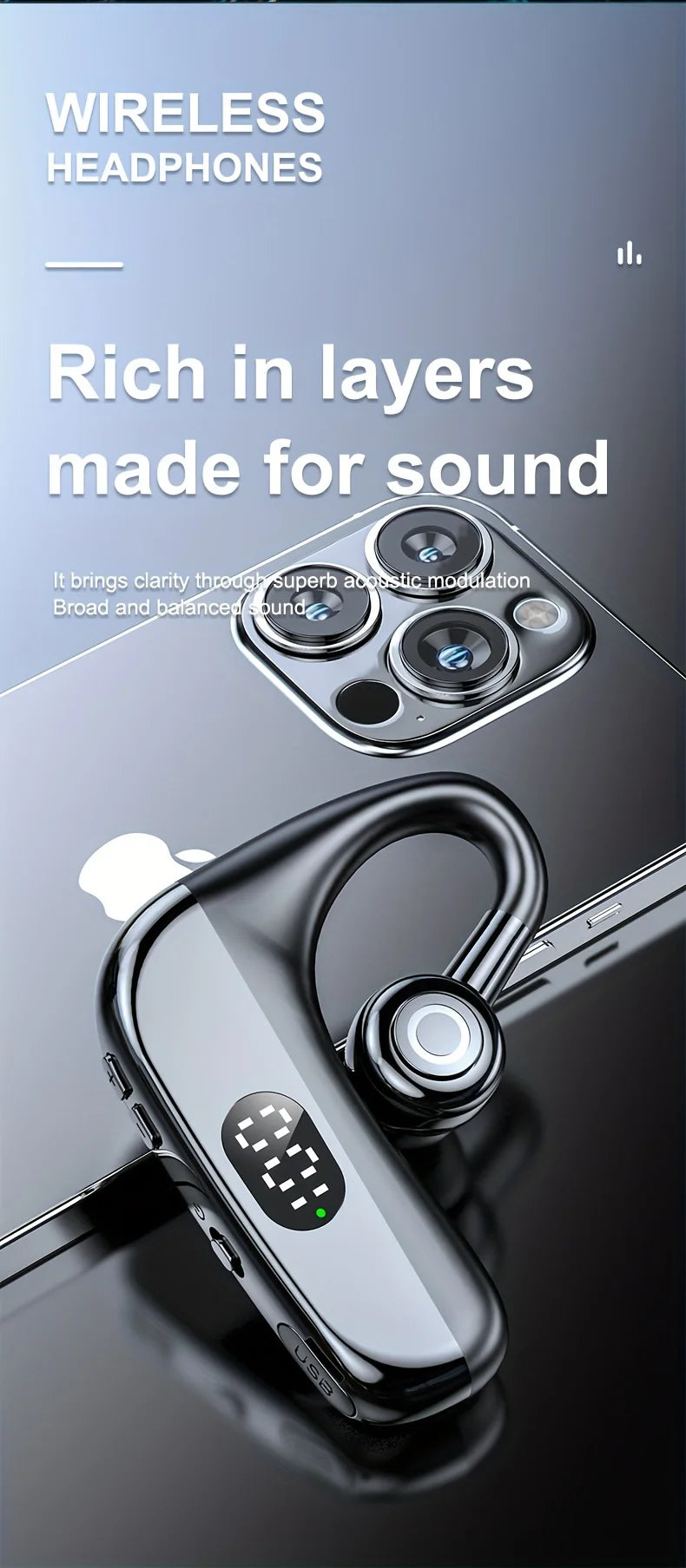 Oein Bluetooth Earphones – ANC, Wireless In-Ear, HiFi Sound