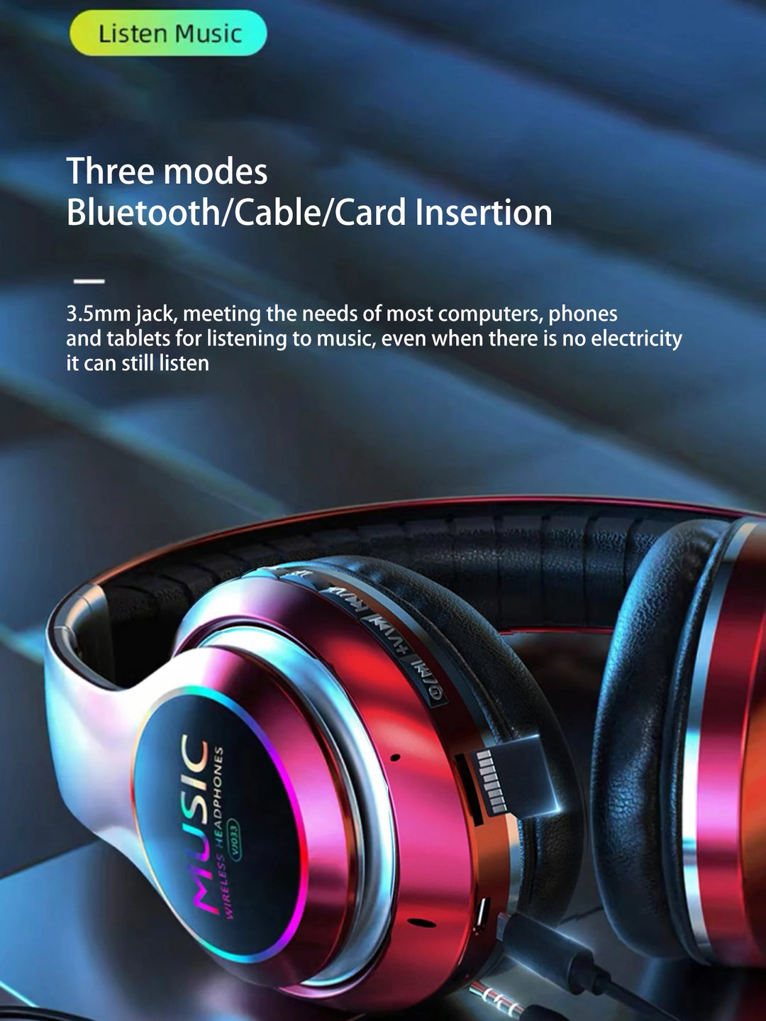 T-WOLF Wireless Bluetooth Headset with Mic | 4H Playtime