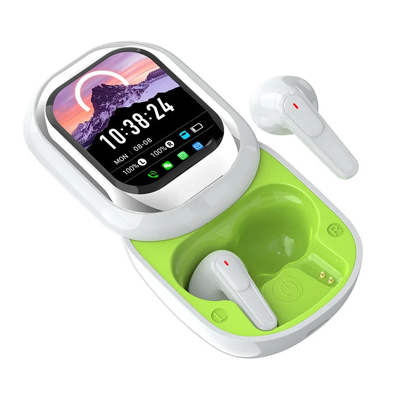 Smart Bluetooth Earphones – ANC, Touch Screen, Long Battery