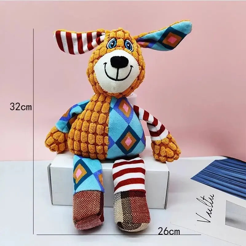 Plush Squeaky Dog Toy – Bite-Resistant Chew & Teething Toy