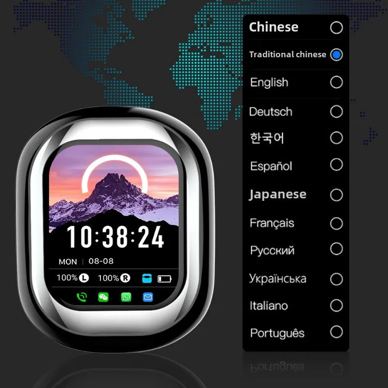Smart Bluetooth Earphones – ANC, Touch Screen, Long Battery