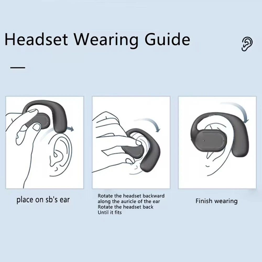 CUGUU Bluetooth 5.4 Ear Hook Headset – Single Ear, HiFi, Waterproof