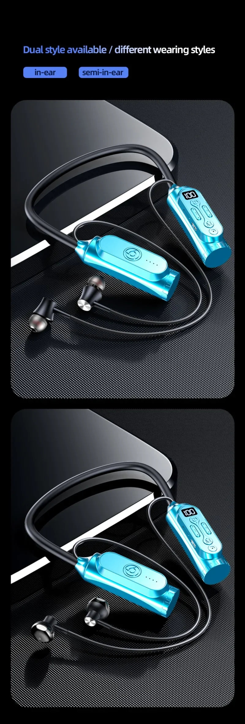 Luxuglow Bluetooth 5.3 Neckband – ANC, 12000mAh, IPX7