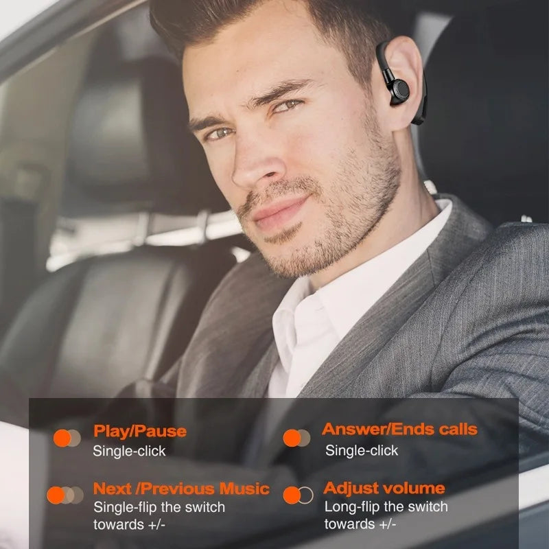 Fomscvka V9 Wireless Ear Hook Headset – HiFi Hands-Free