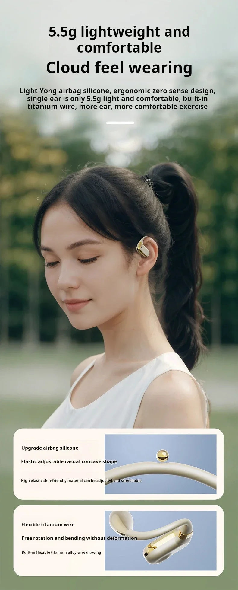 Sony Open-Ear Wireless Earphones – Lightweight, Surround Sound
