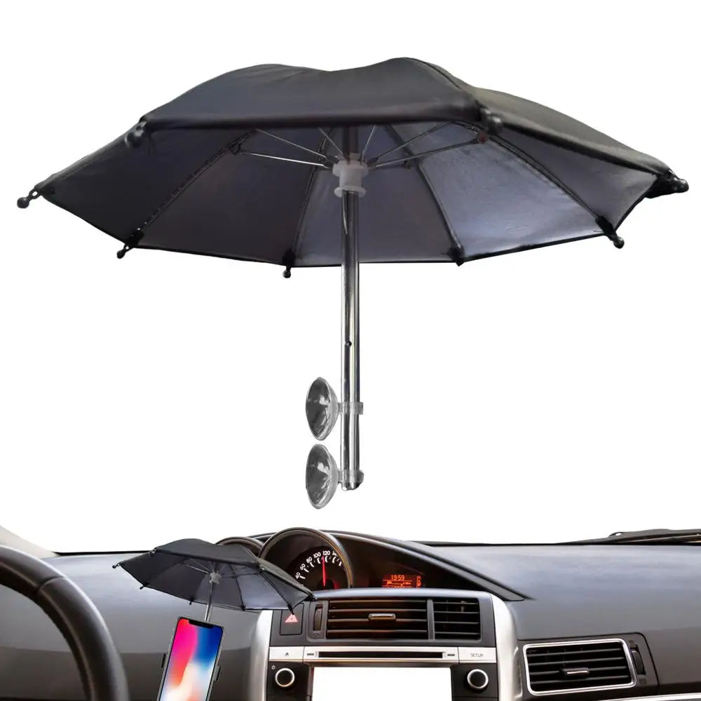 Mini Phone Umbrella Sunshade – Anti-Glare & Rain Shield with Suction Cup