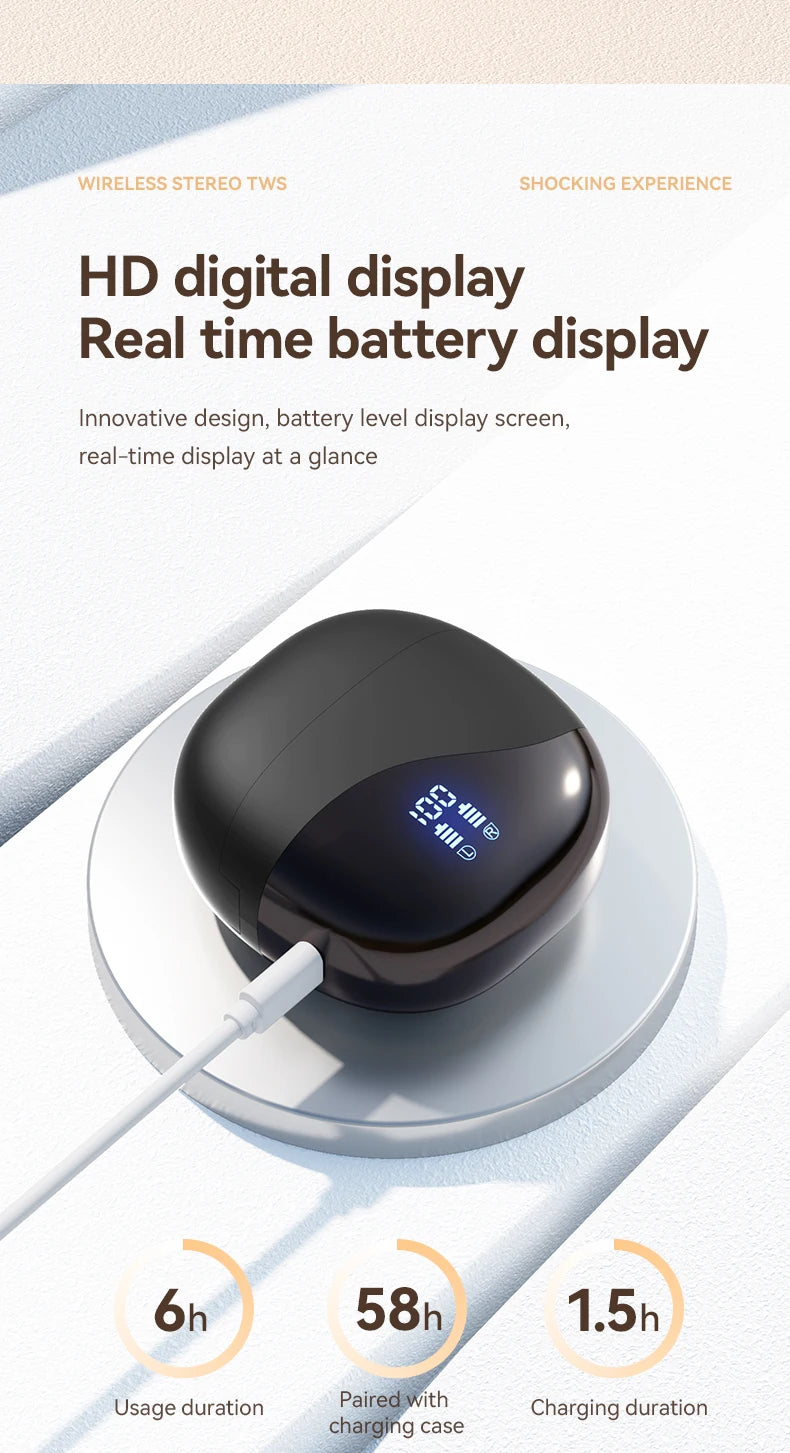Bluetooth 5.3 Open-Ear Earphones – ANC, Touch Control