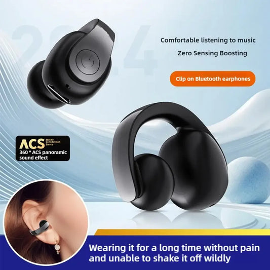 “MOONBIFFY Bluetooth 5.4 Ear Clip Headphones – ANC, Waterproof, Sport”