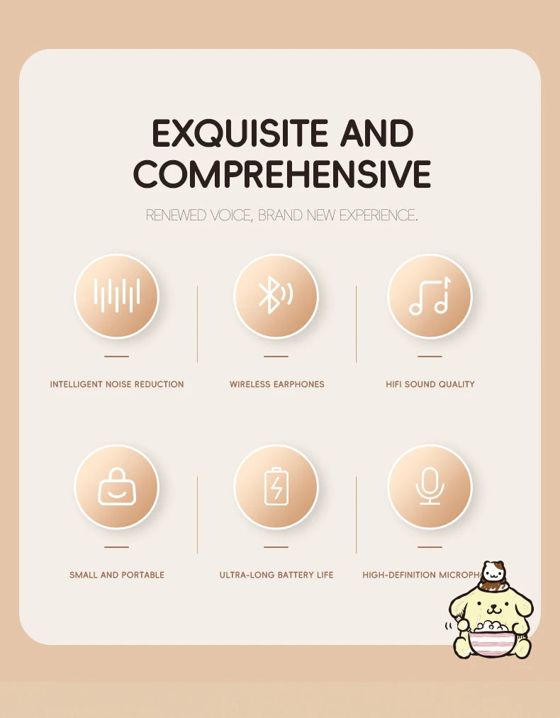 Hello Kitty Bluetooth 5.2 Earbuds – Cute, Wireless & Waterproof