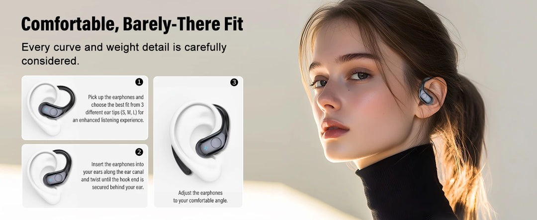 GDLYL TWS Bluetooth Ear Hook Earphones with 75H Battery – audio-accessory