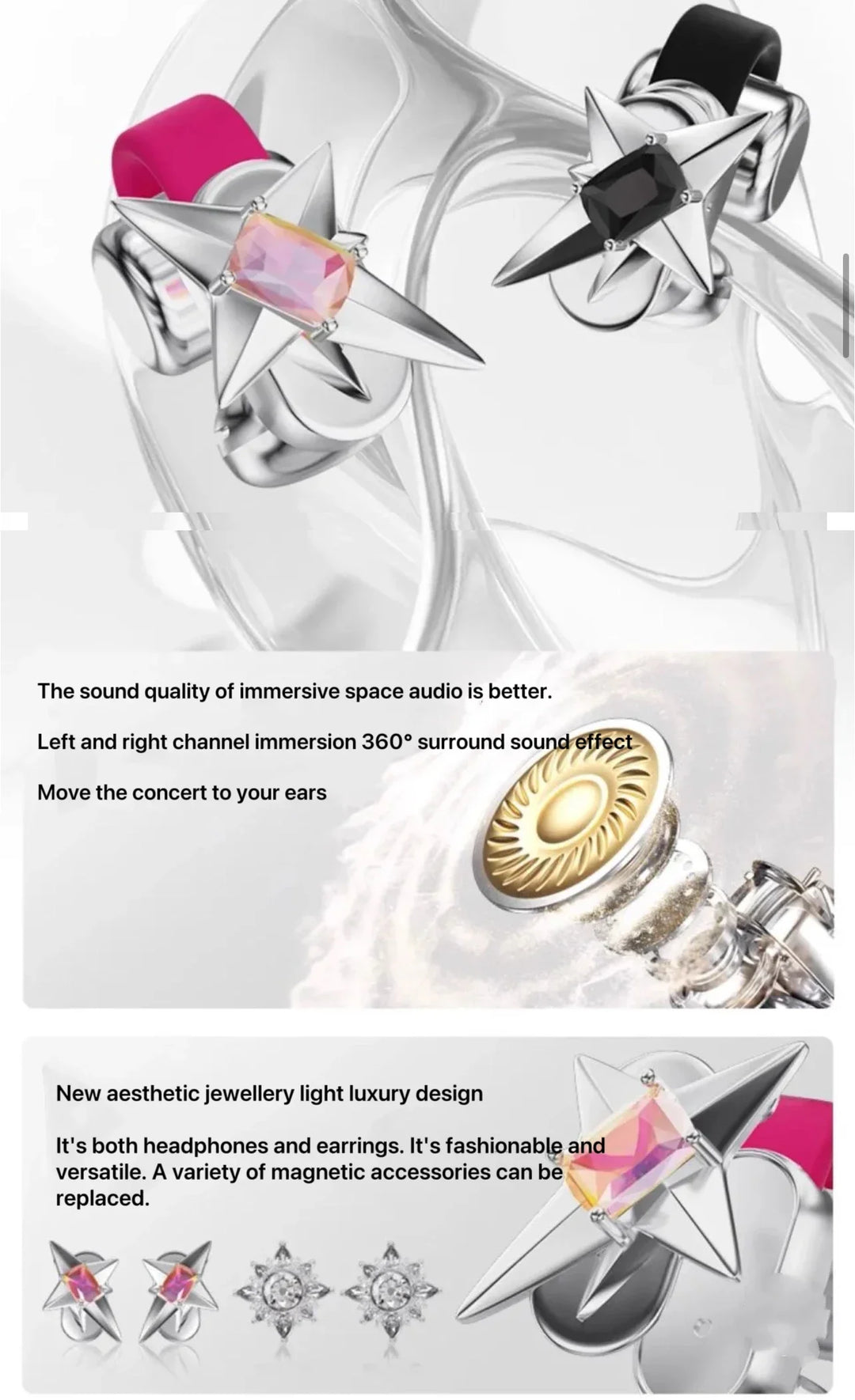 ZIYOULANG ERDU Bluetooth 6.0 Ear Clip Headphones – IPX4, ANC