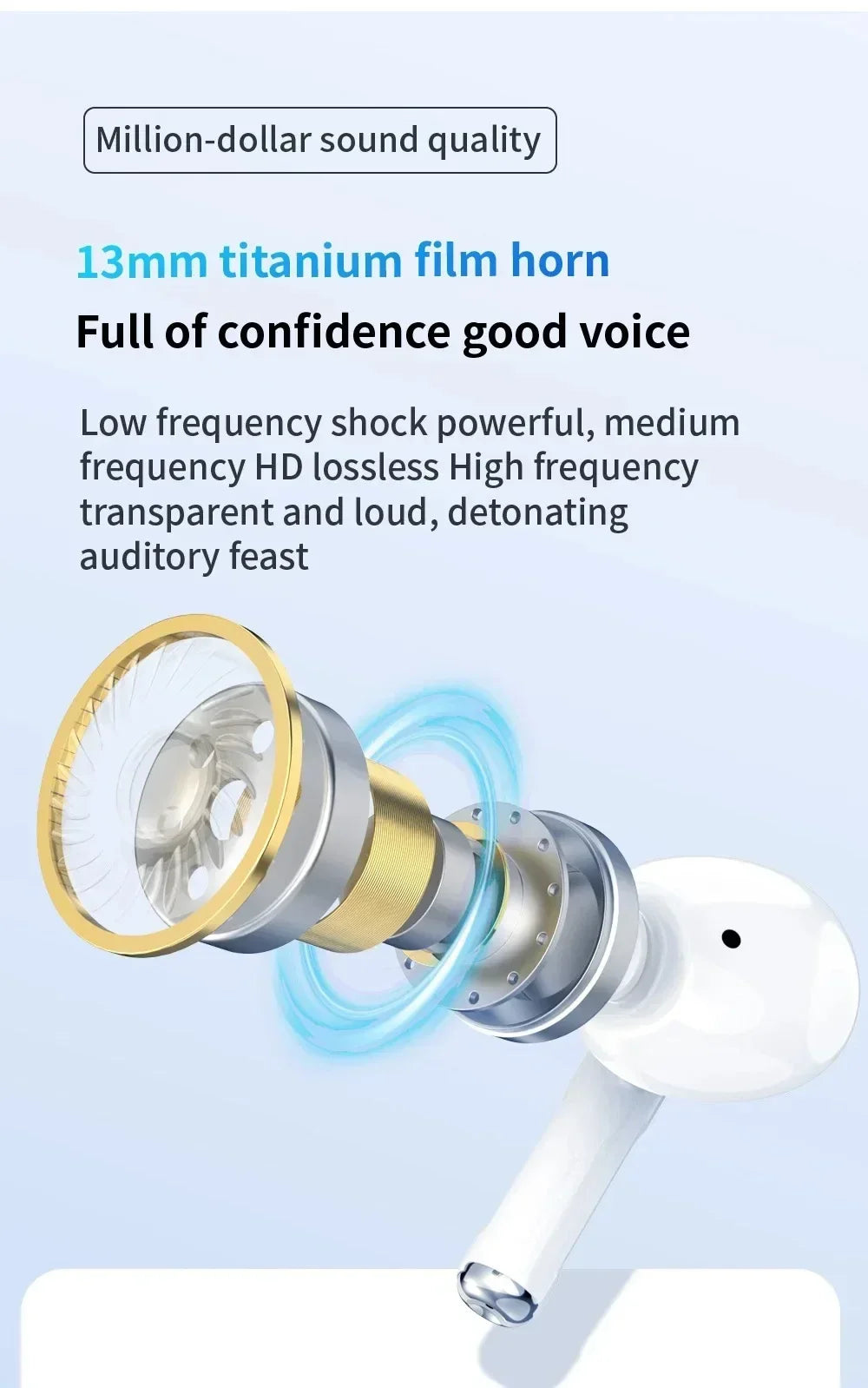 Ear Hook Bluetooth Headphones with Mic & ANC | HiFi Sound