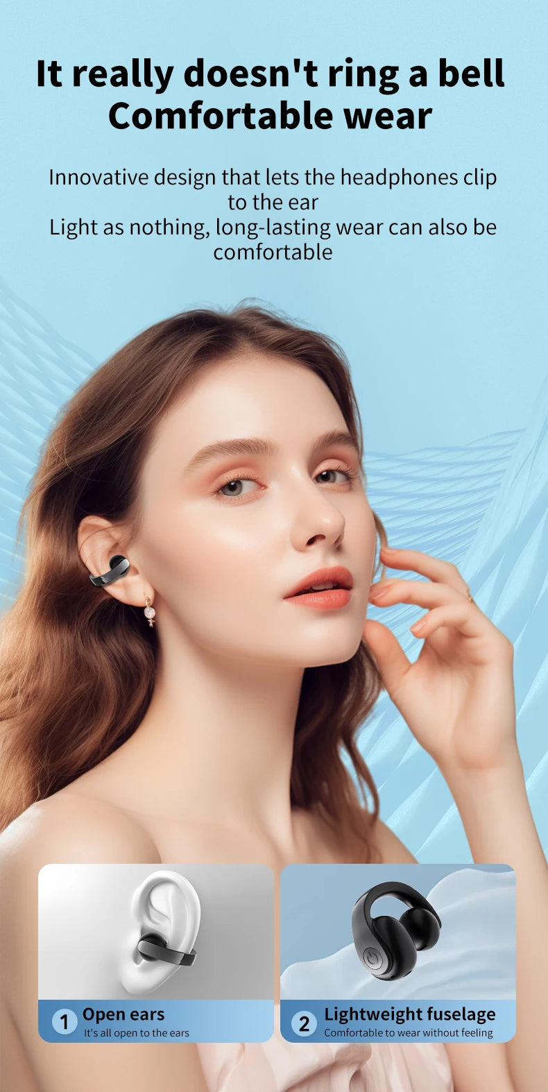 Bluetooth 5.4 Clip-On Sports Earphone – HiFi Wireless