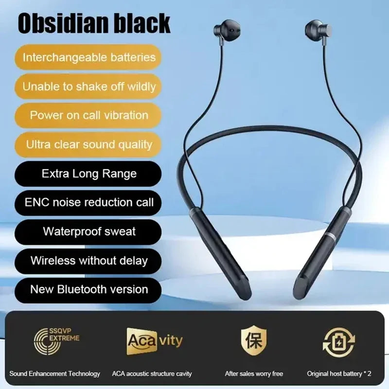 LIUTIANFEI Bluetooth Neckband Headphones – 27h Battery & Vibration Alerts