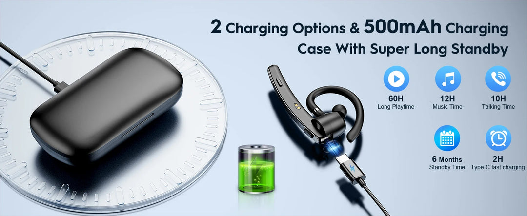 New Bee M53 Bluetooth Headset – Dual Mic, 12H Battery Life – audio-accessory