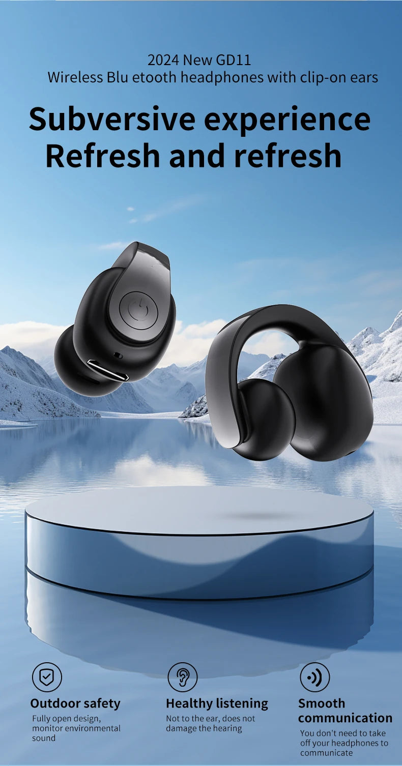 Bluetooth 5.4 Clip-On Sports Earphone – HiFi Wireless