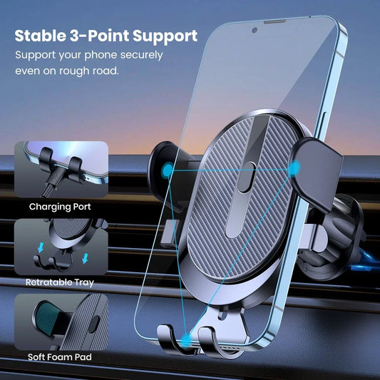 2023 Anti-Drop Car Phone Holder – Gravity Air Vent Mount, Universal Fit