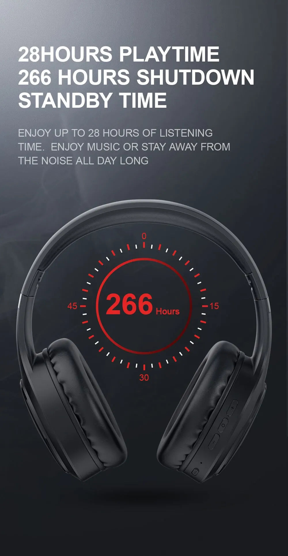 Siindoo JH-919 Bluetooth Headphones – 28H Playtime, Super Bass