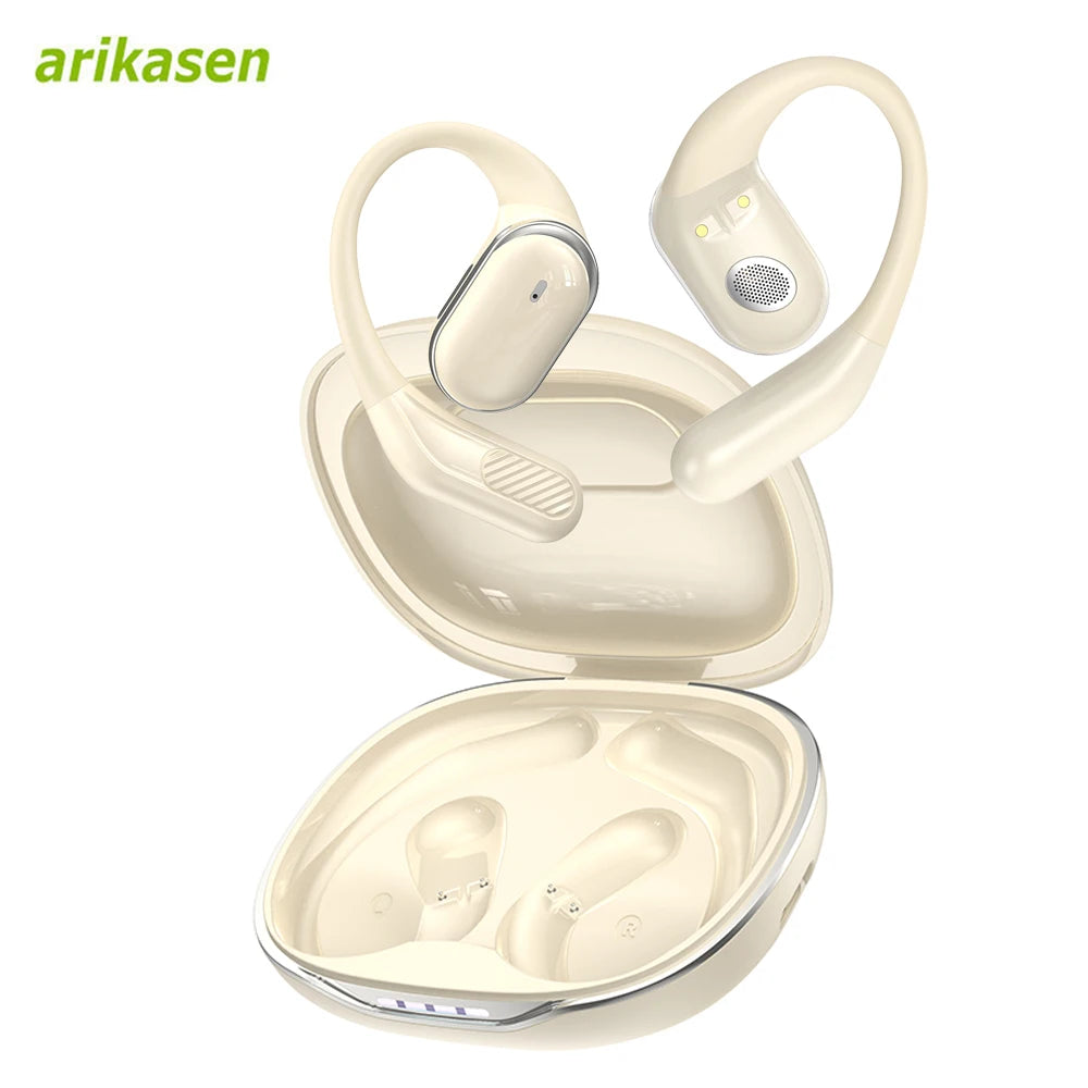 Arikasen Bluetooth 5.3 Open-Ear – 60h Playtime, ENC Mic