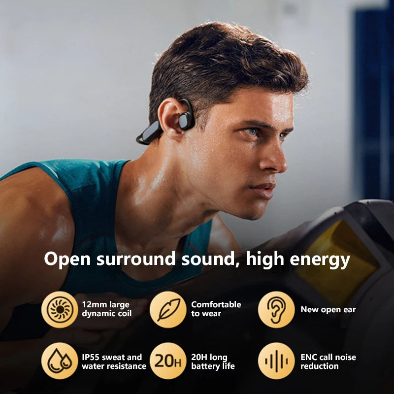 DIKELANG Open-Ear Bluetooth 5.3 Headphones – Waterproof Sports