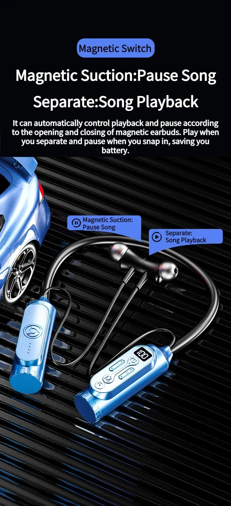 Luxuglow Bluetooth 6.0 Neckband – ANC, 12000mAh, IPX7
