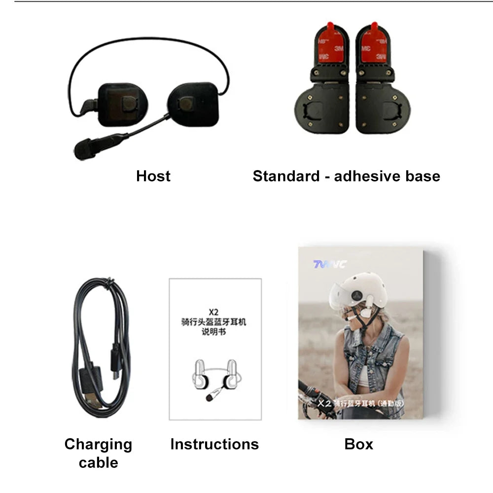 VELEV BT9 Helmet Bluetooth Headset – Waterproof, 23H Talk