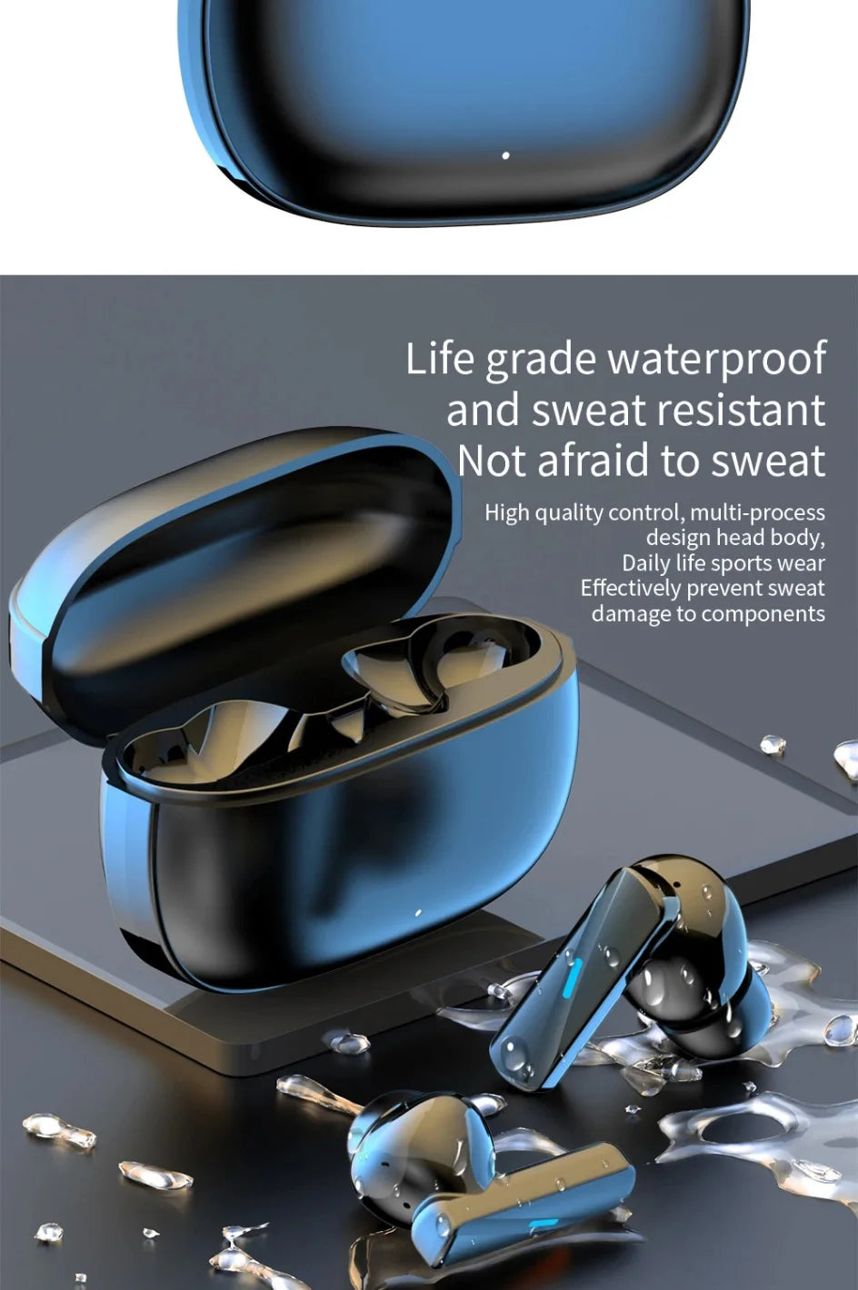 Bluetooth 5.3 Noise-Cancelling Earbuds – Waterproof & Wireless