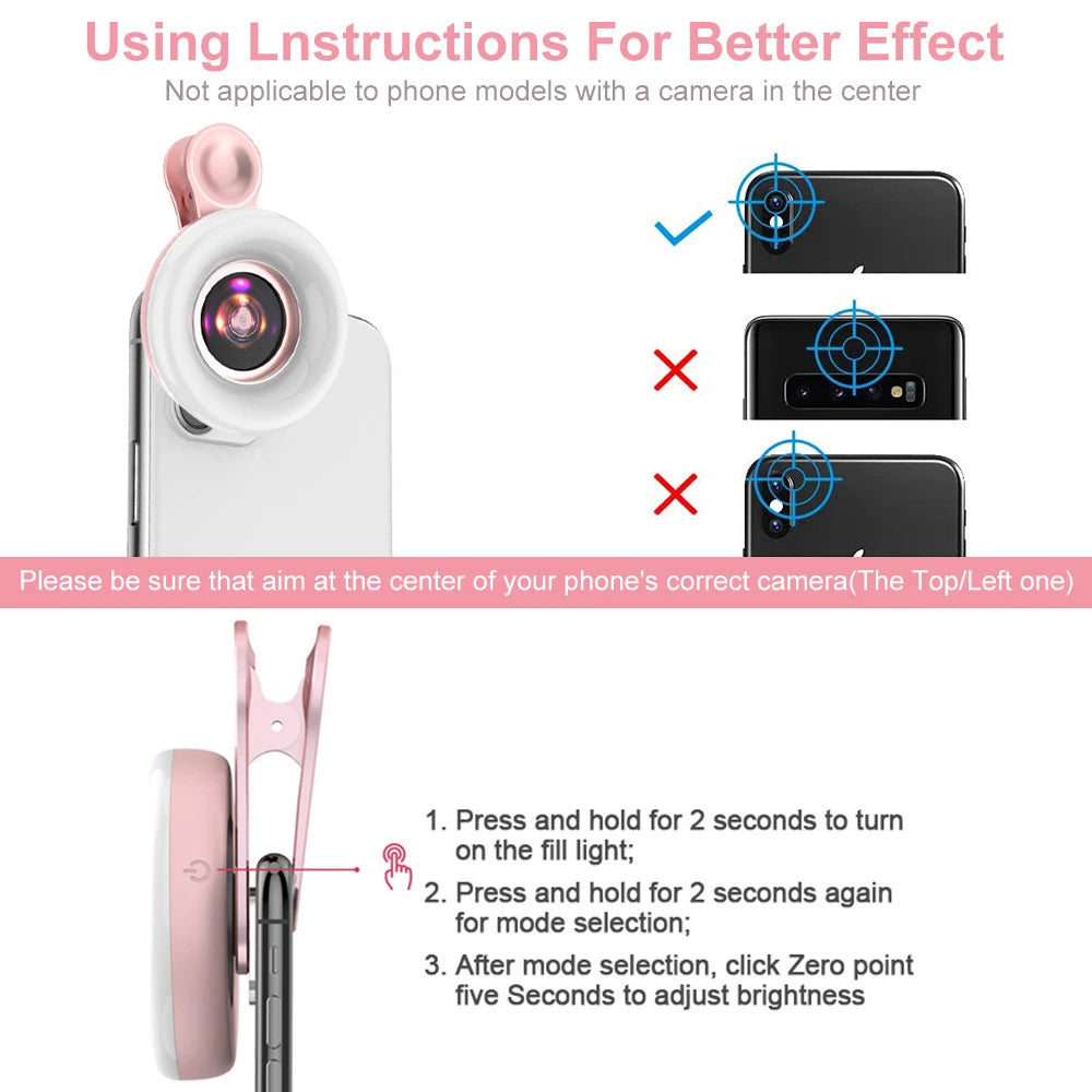 15X Macro Lens with LED Ring Light – Clip-On Smartphone Camera Accessory – tech-gadget